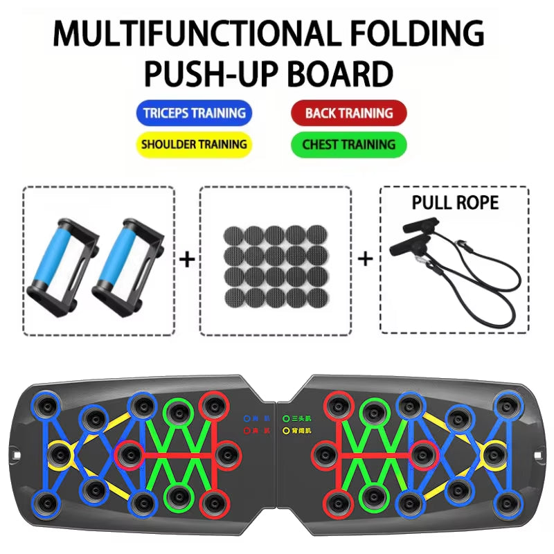 Portable Multi-Functional Push-Up Board, a Foldable Full-Body Exercise Equipment Suitable for Muscle Training in Home Gyms