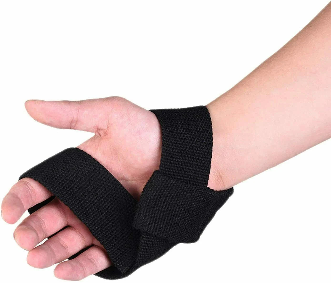 Padded Weight Lifting Training Gym Straps Hand Bar Wrist Support Wrap Black