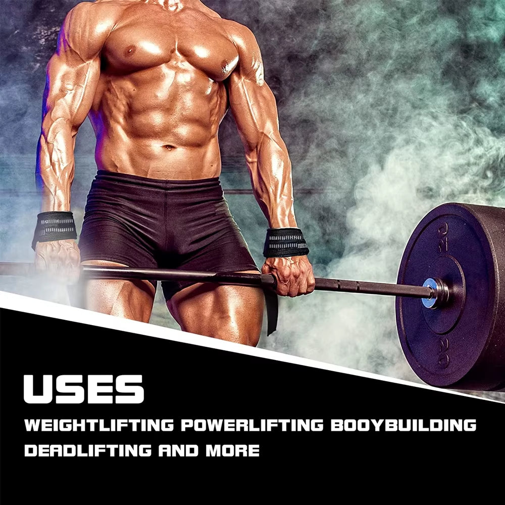 1 Pair Weight Lifting Straps with Wrist Support, Wrist Straps for Weightlifting, New Workout Wrist Wraps for Deadlifting in Gym