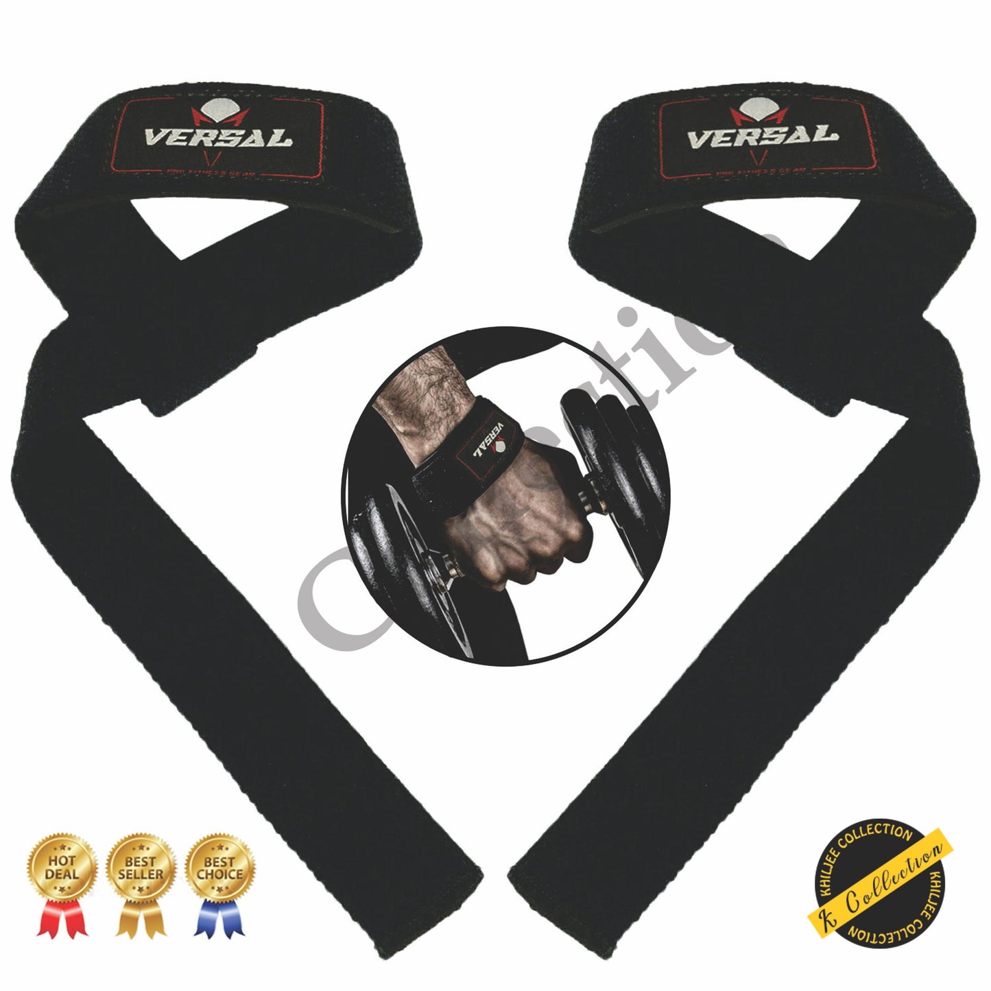 Padded Weight Lifting Training Gym Straps Hand Bar Wrist Support Wrap Black